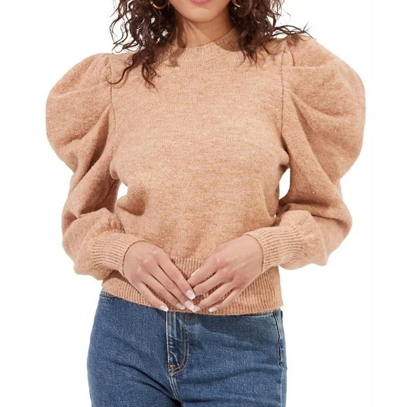 NEW ASTR the Label Puff Sleeve Wool Blend  Pullover Sweater XS - Picture 1 of 8